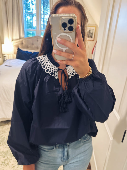 Tori Navy Blouse