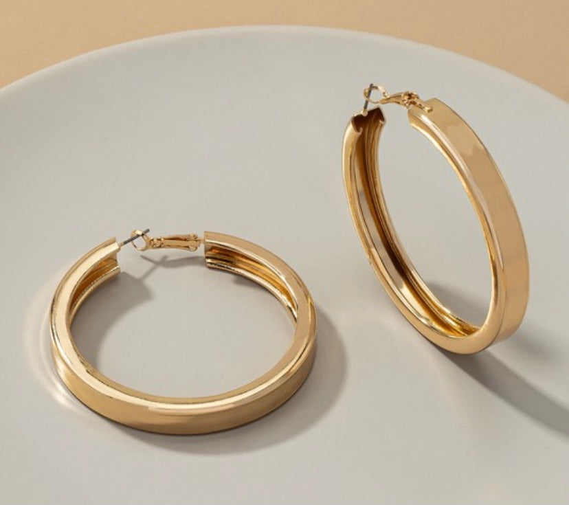 Large Lightweight Hoop Earrings