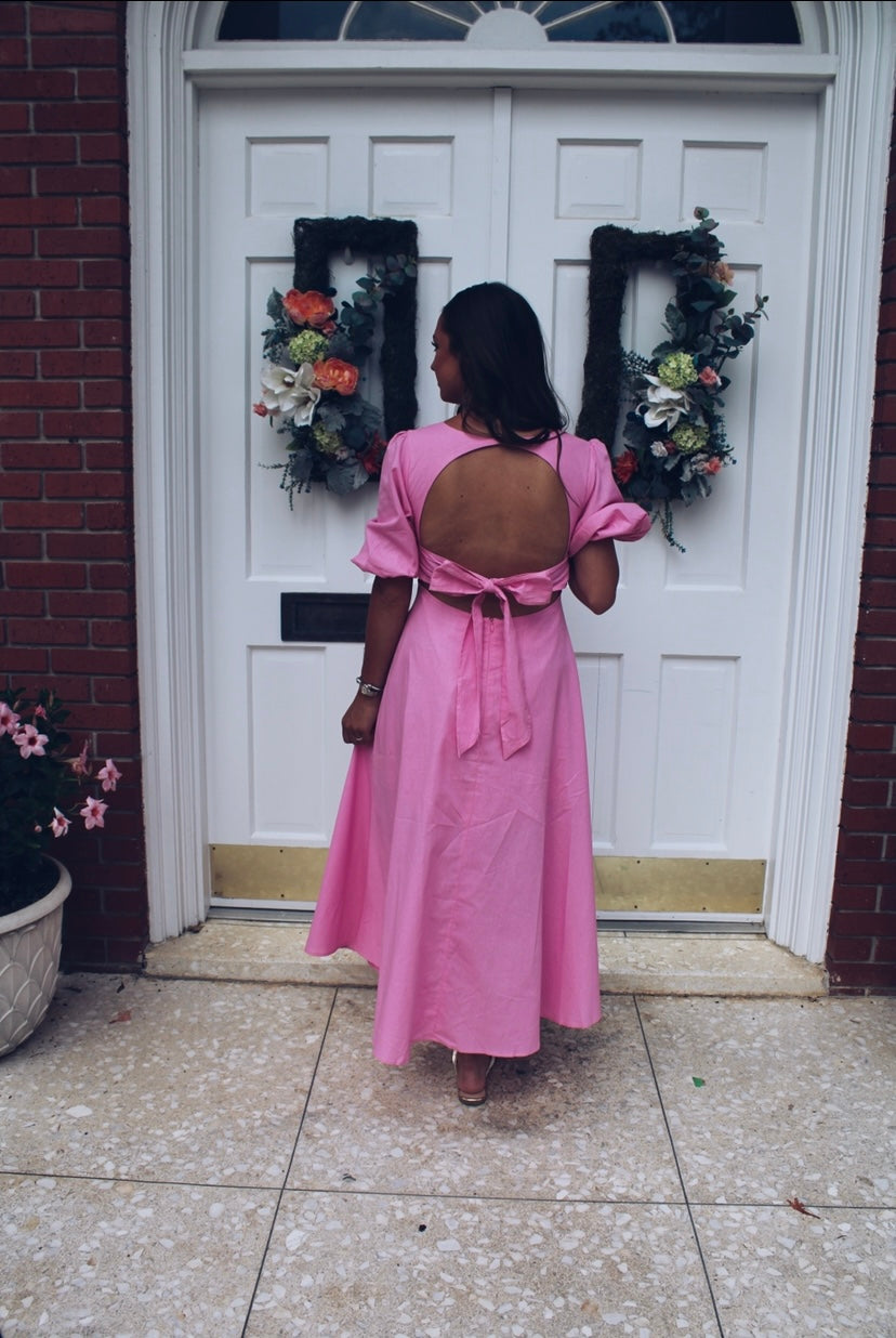 Blooming Pink Midi Dress