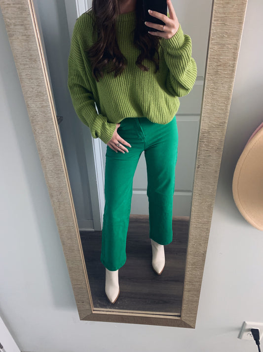 Georgia Denim Pants - Green