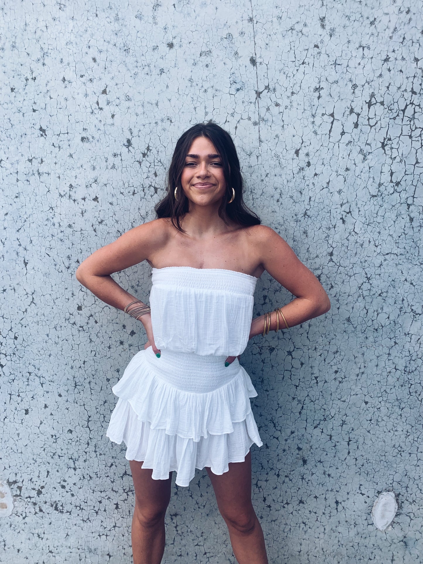 Grace Strapless Mini Romper - White