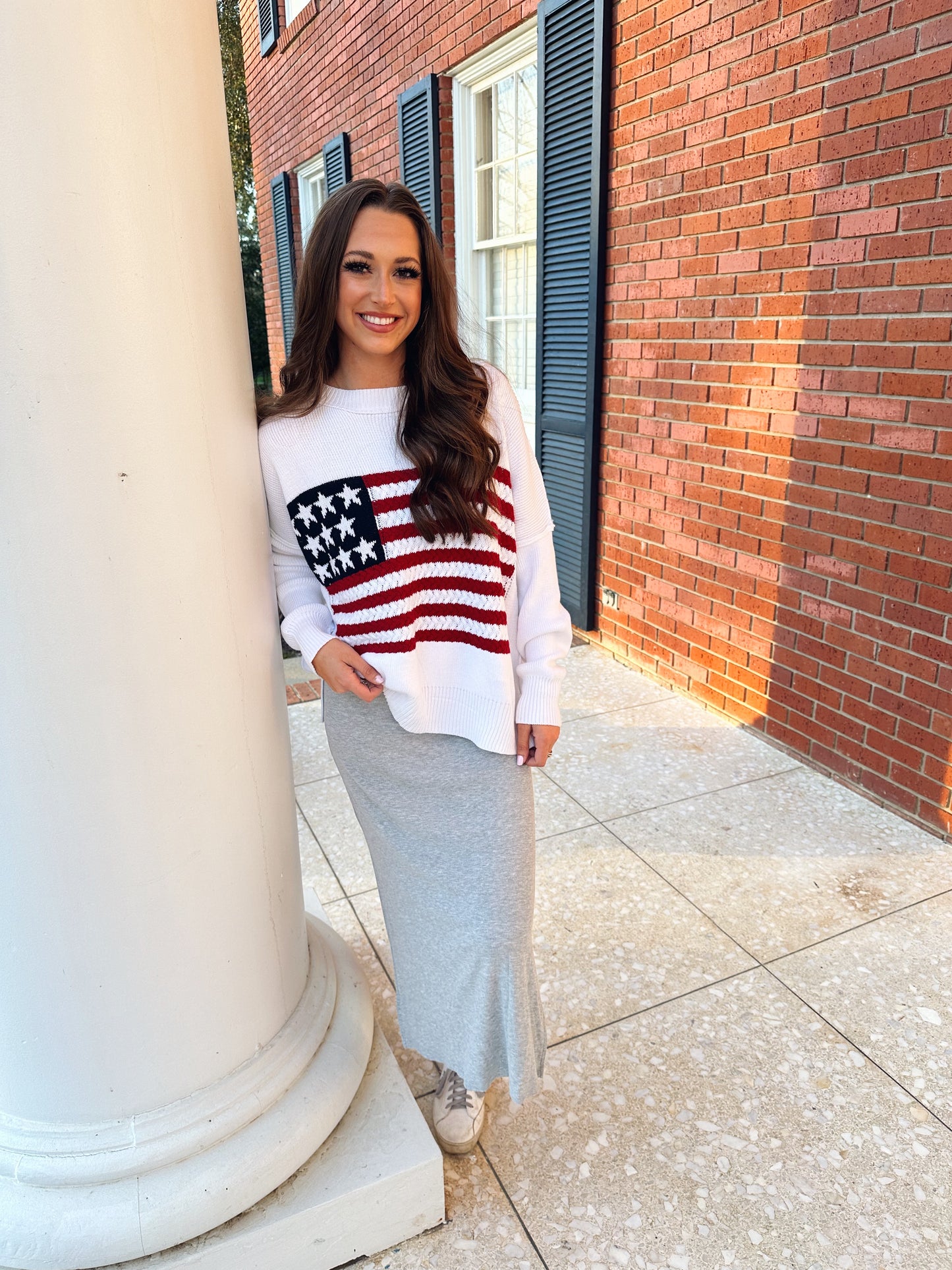 Coastal American Flag Sweater