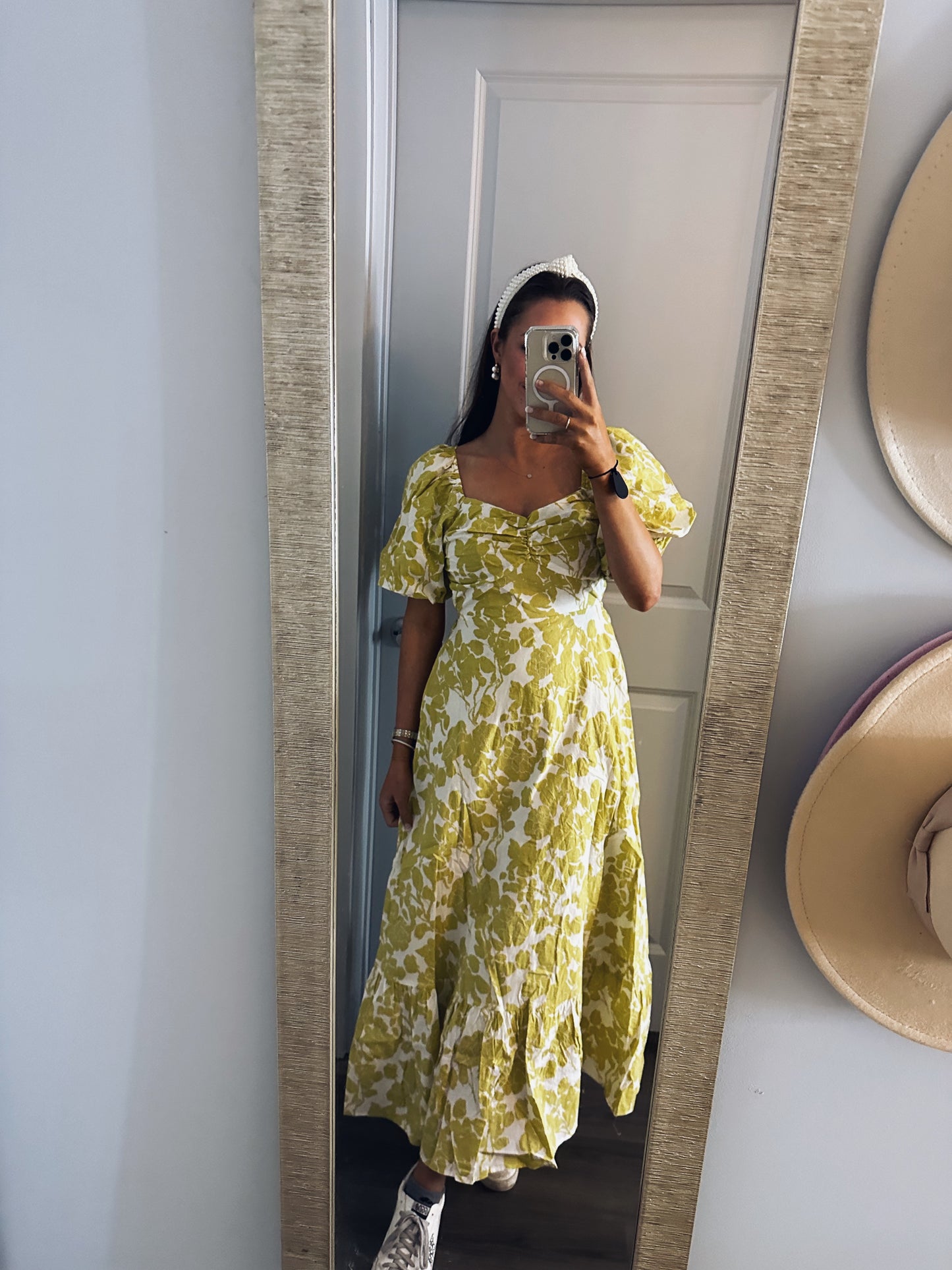 Marigold Floral Print Maxi Dress