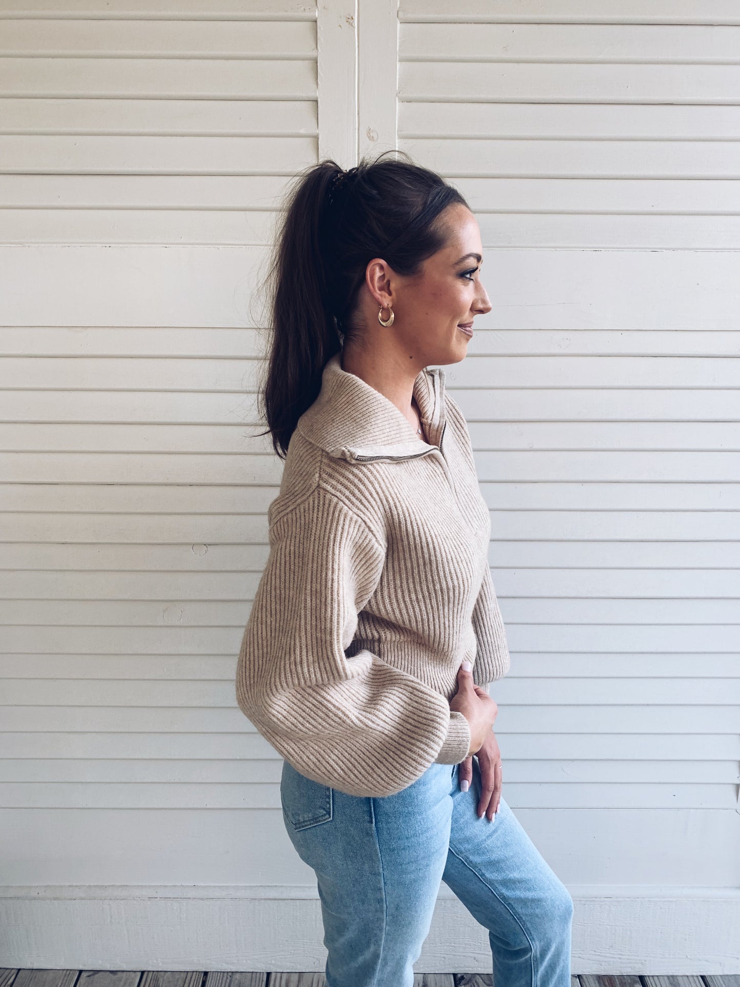 Emmy Collared Sweater - Oat