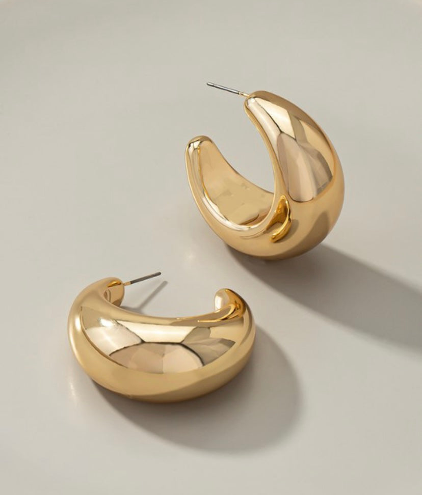 Puffy C Hoop Earrings