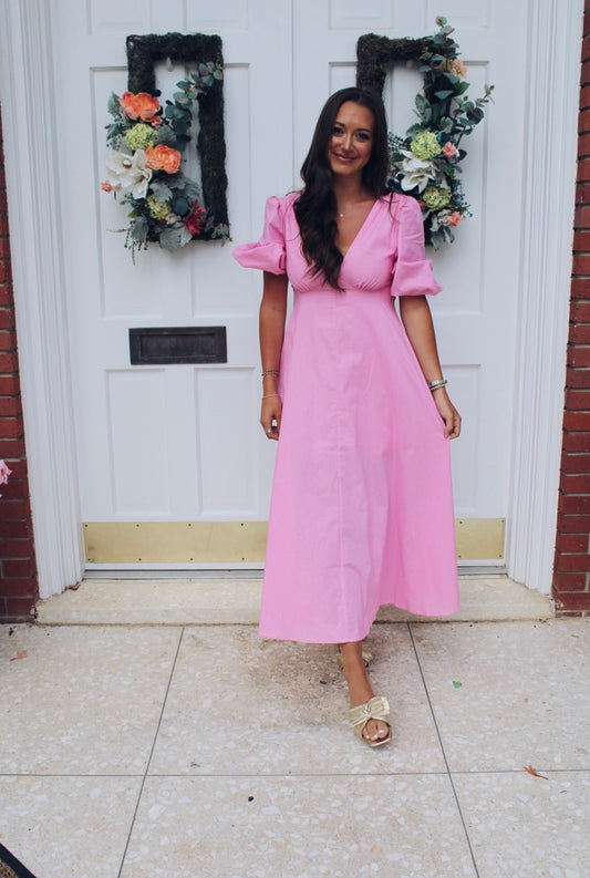 Blooming Pink Midi Dress