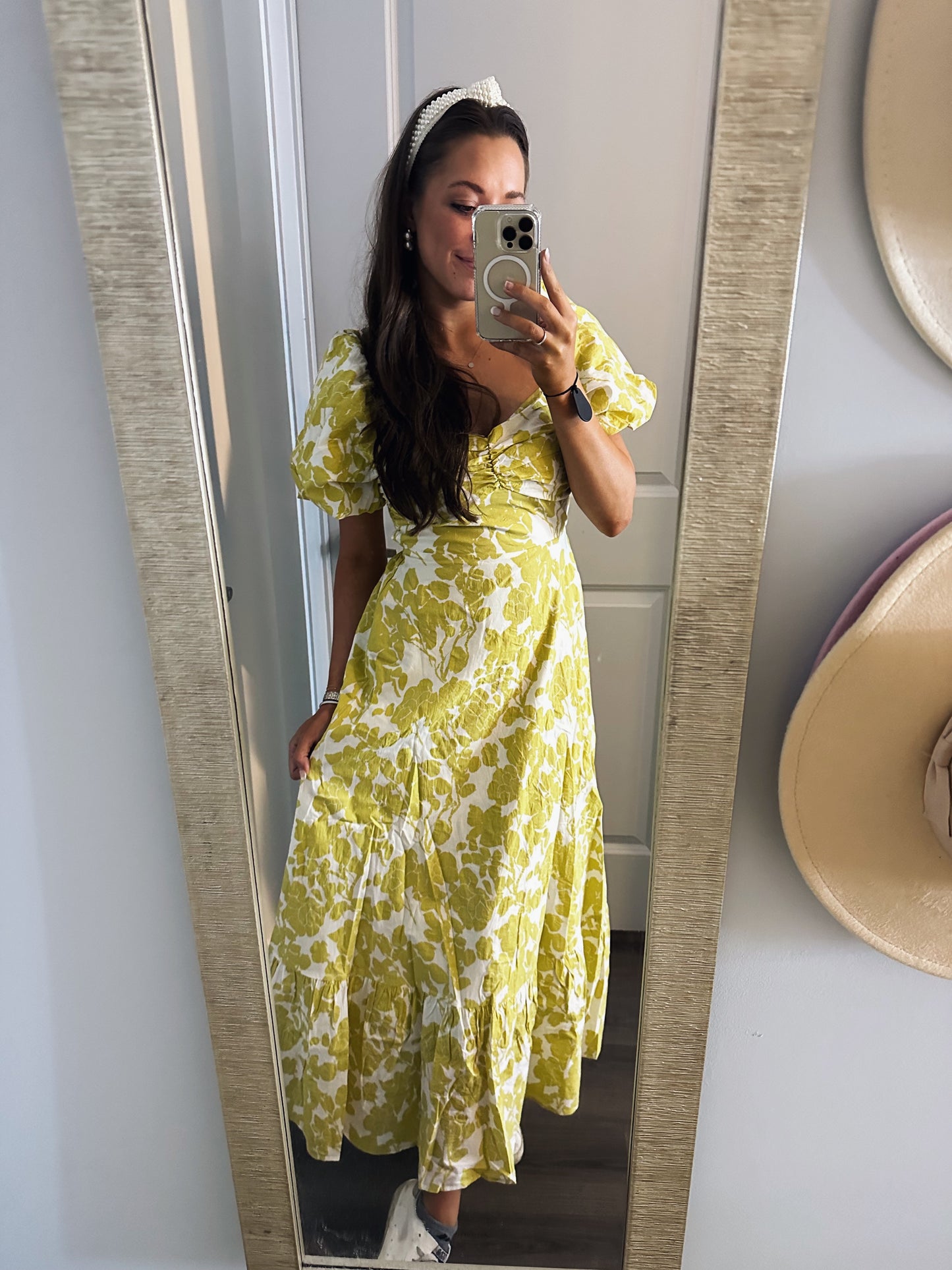 Marigold Floral Print Maxi Dress