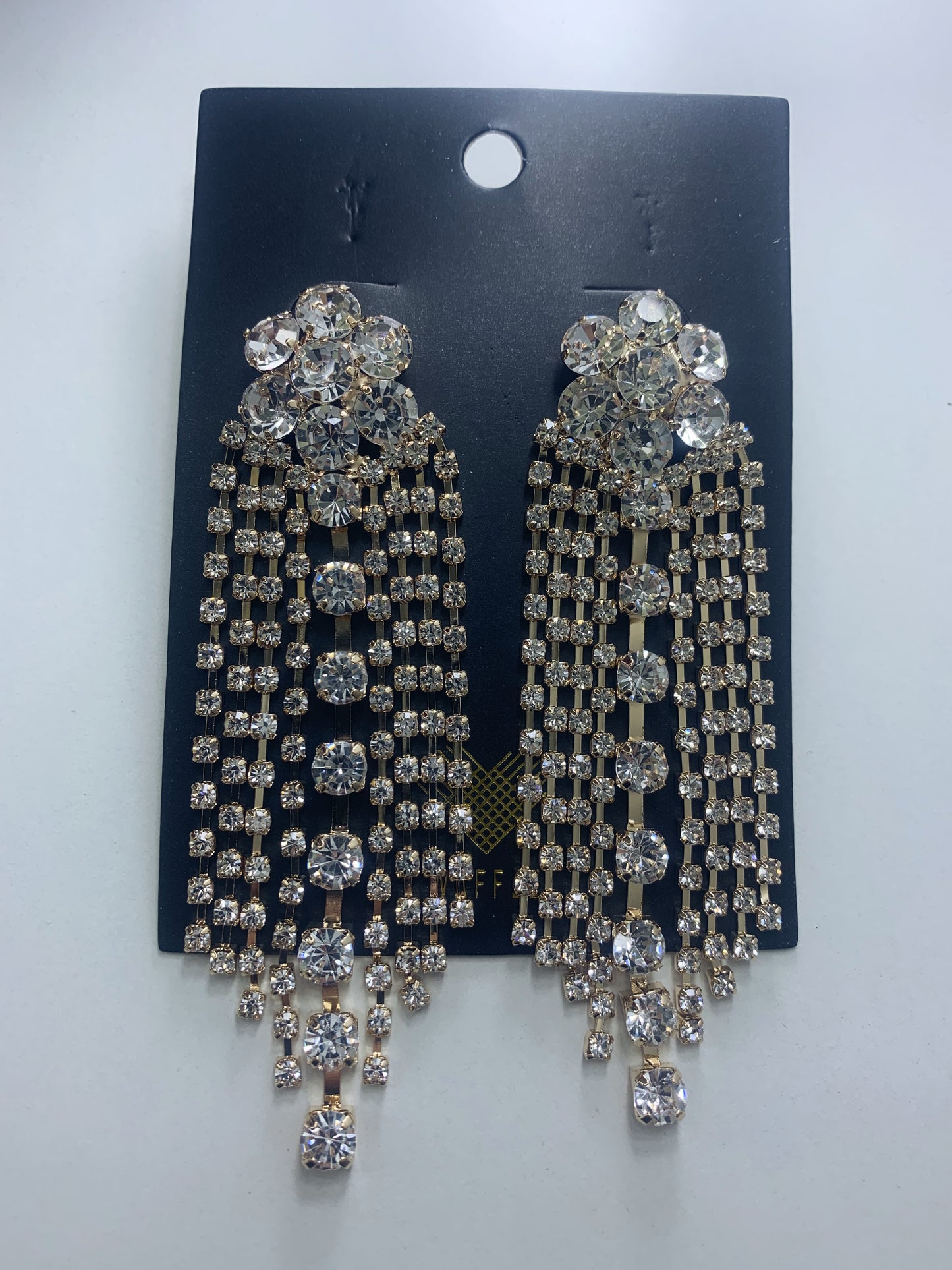 Rhinestone Flower Fringe Earrings