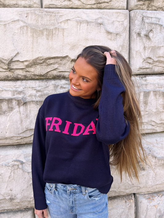 BEST SELLING Friday Sweater - Navy